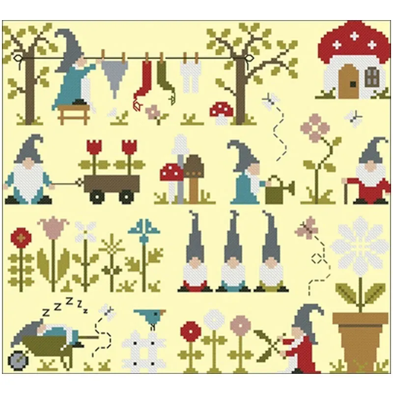 Набор для вышивания крестом TOP Little mans garden patterns 11CT 14CT DIY Kit Embroidery Needlework Sets.