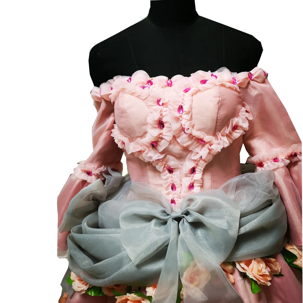 2020 New pink Vintage costumes 18th Duchess Retro medieval Renaissance Reenactment Theatre Civil war Victorian dress D-392 |