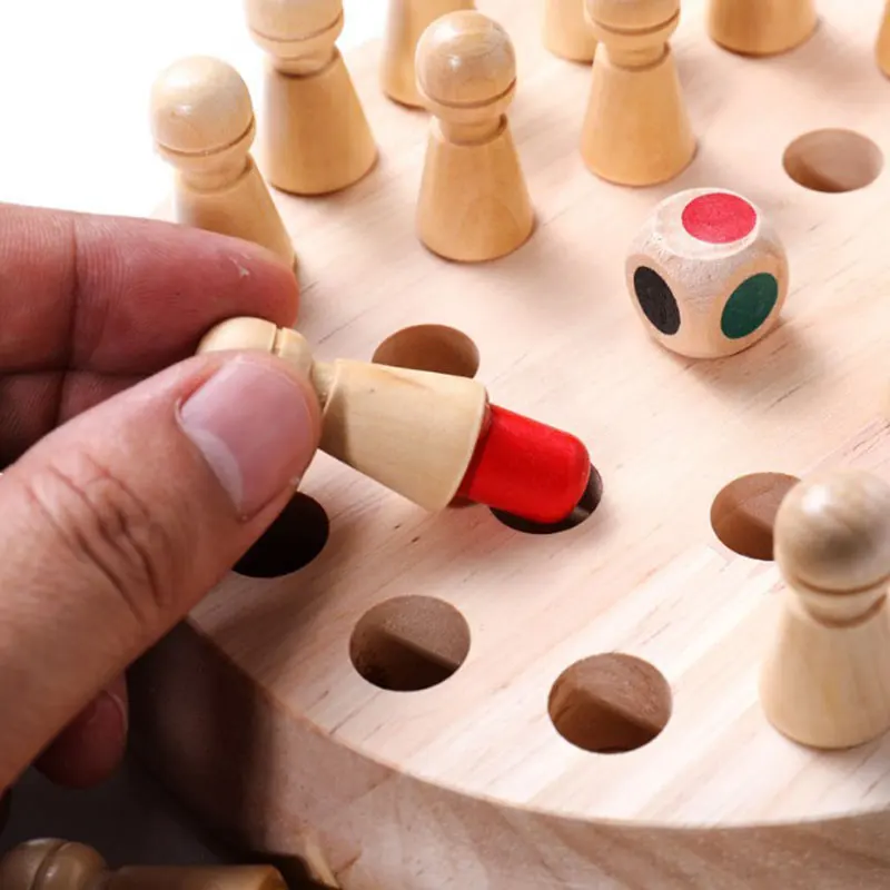 

Match Stick Chess Game Kids Wooden Memory Match Stick Chess Game Board Game Educational Color Animal Toy Christmas Gifts