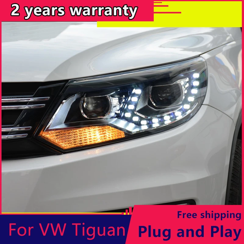 

KOWELL Car Styling for VW Tiguan Headlights 2013 New Tiguan LED Headlight LED DRL Bi Xenon Lens Headlight High Low Beam Parking