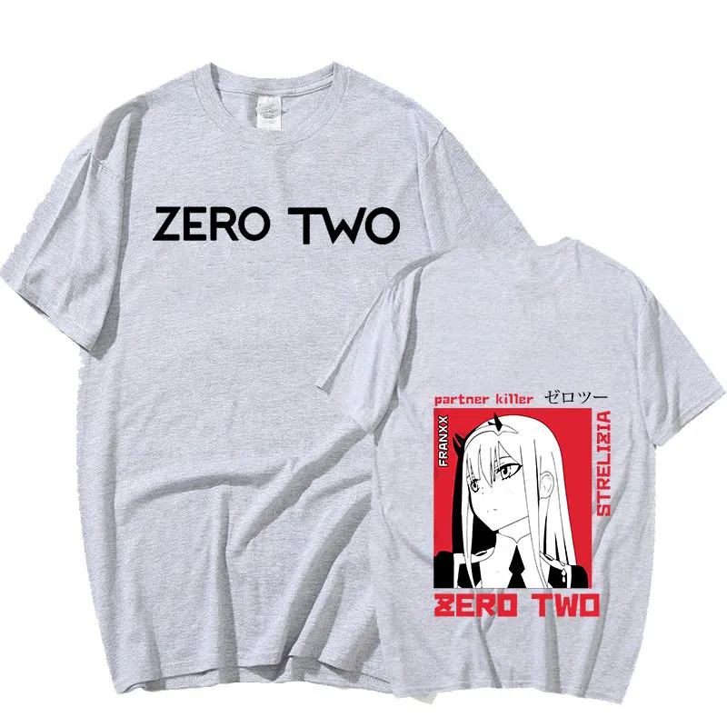 

2021 New Summer Darling In The Franxx Harajuku Anime Zero Two T Shirt Aesthetics TShirt Short Sleeve Streetwear Men Women Tops