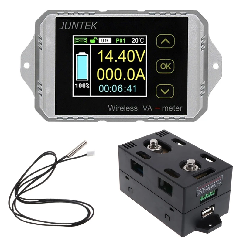 

DC 400V 300A Wireless Bi-directional Voltmeter Ammeter Capacity Volt Power Meter K3KA