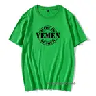 Футболка сделано в Йемене, Мужская футболка с буквенным принтом, хлопковые футболки, повседневный Топ, уникальные студенческие Топы в стиле ретро, холодный белый