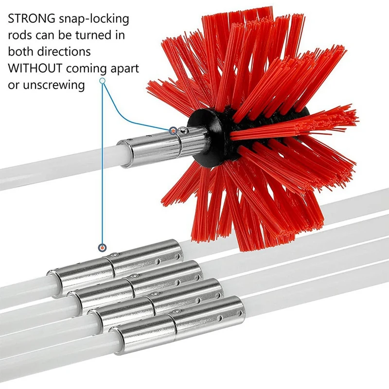 

Chimney Pipe Cleaning Brushes Flexible Rod Range Hood Dryer Vent Cleaning Tools Cleaner Fireplace Rotary Set