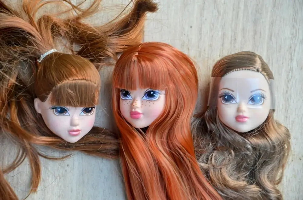 Новая Кукольная голова с темно коричневыми вьющимися волосами аксессуары для