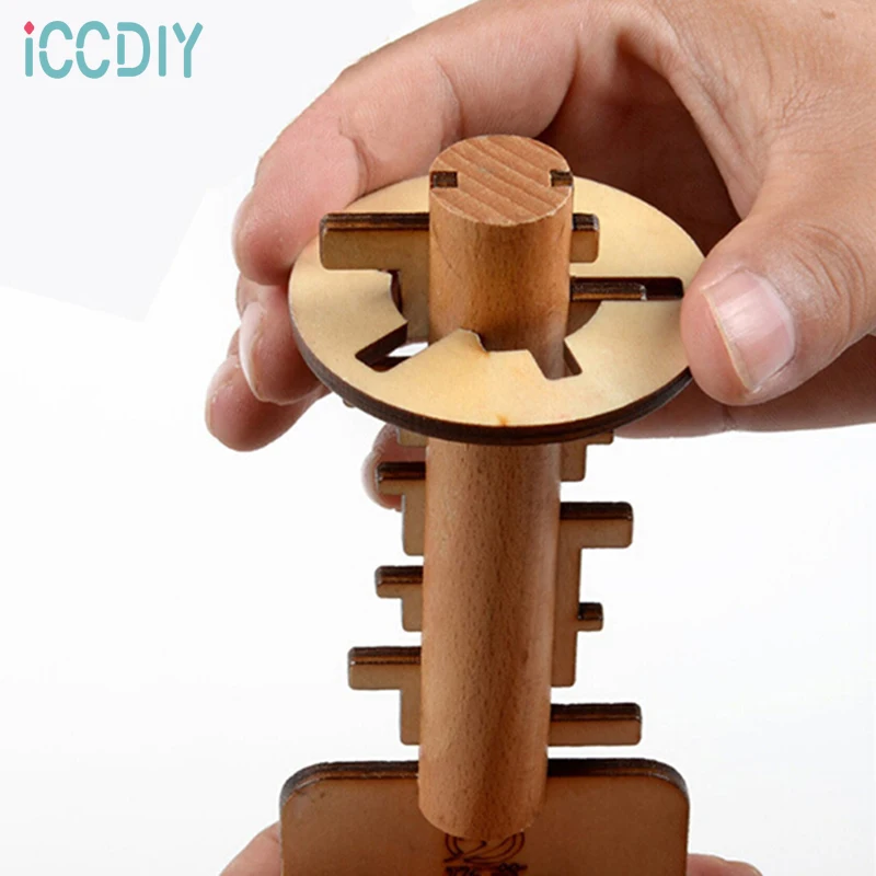 

Kong Ming Lock Toys Wooden Unlock Puzzle Key Classical Funny Educational Kids Jigsaw Montessori Toys Children Adult