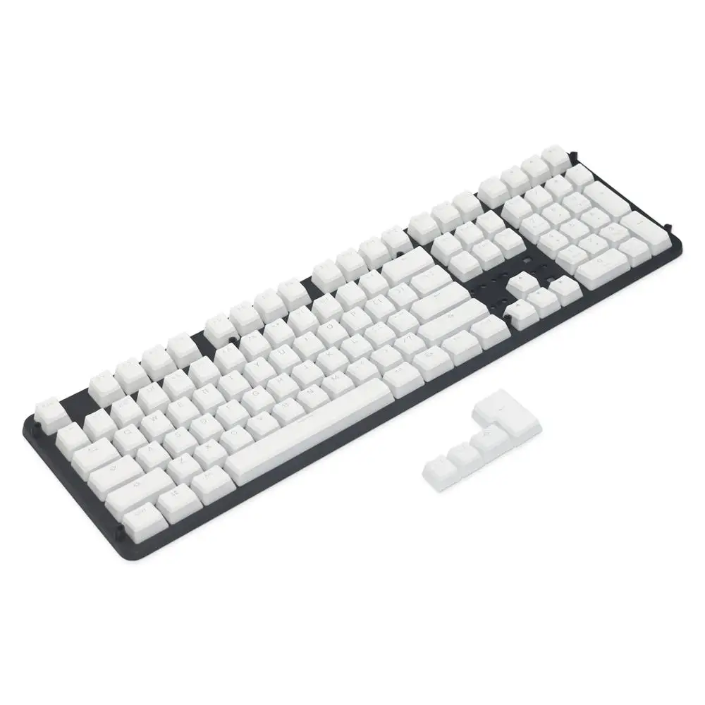 

Pudding Keycaps White PBT Backlit Doubleshot ANSI ISO With Keycap Holder For 61/87 TKL/104/108 MX Switches Mechanical Keyboard