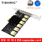 TISHRIC PCI Express множитель PCIE 1 до 456 PCI Express PCIE 4x до 6 USB 3,0 множитель Hub Pcie X16 Райзер 009s для майнинга