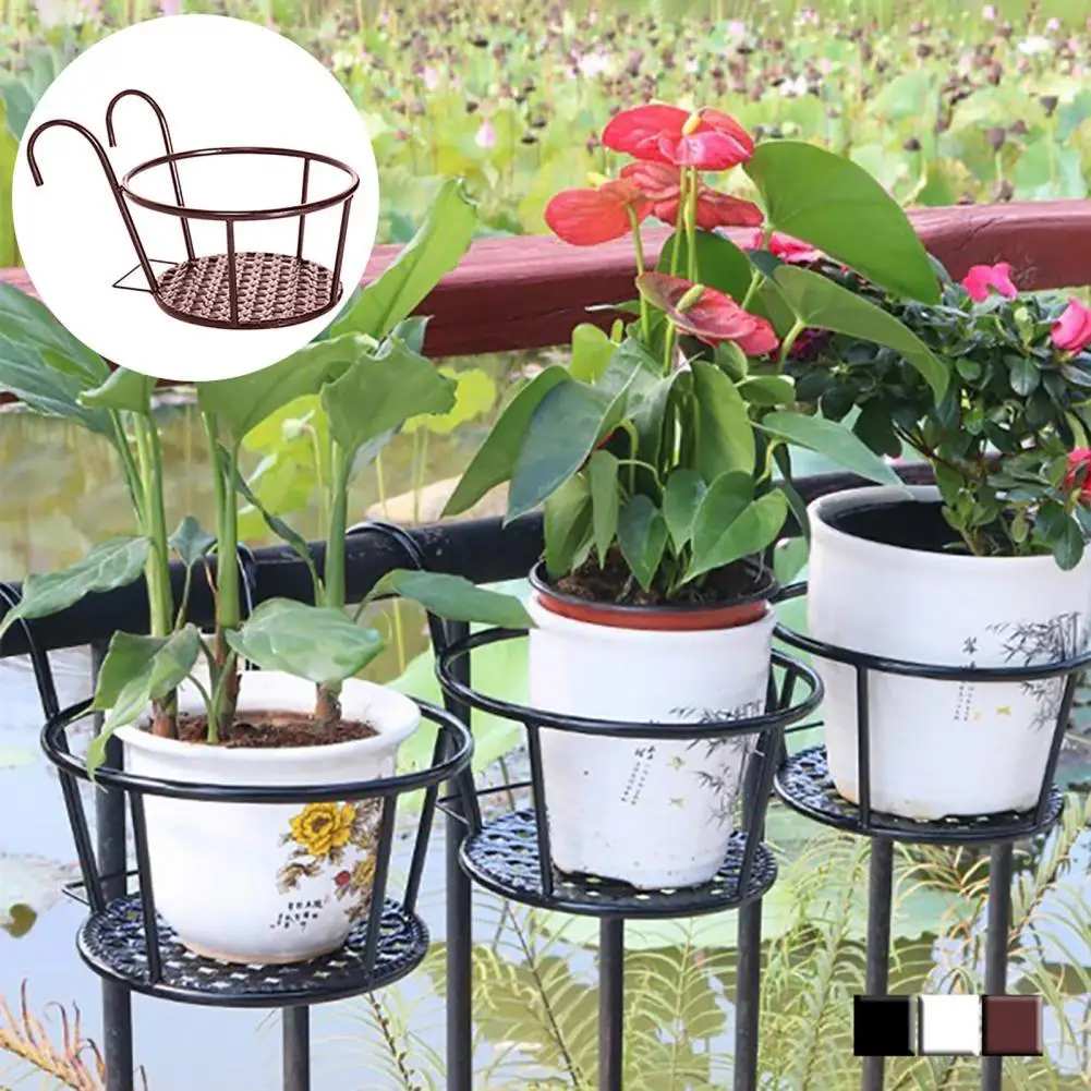 

50%HOTPlant Shelf Easy-Installation Multi-Use Iron Fence Balcony Hanging Flower Basket Home Decoration