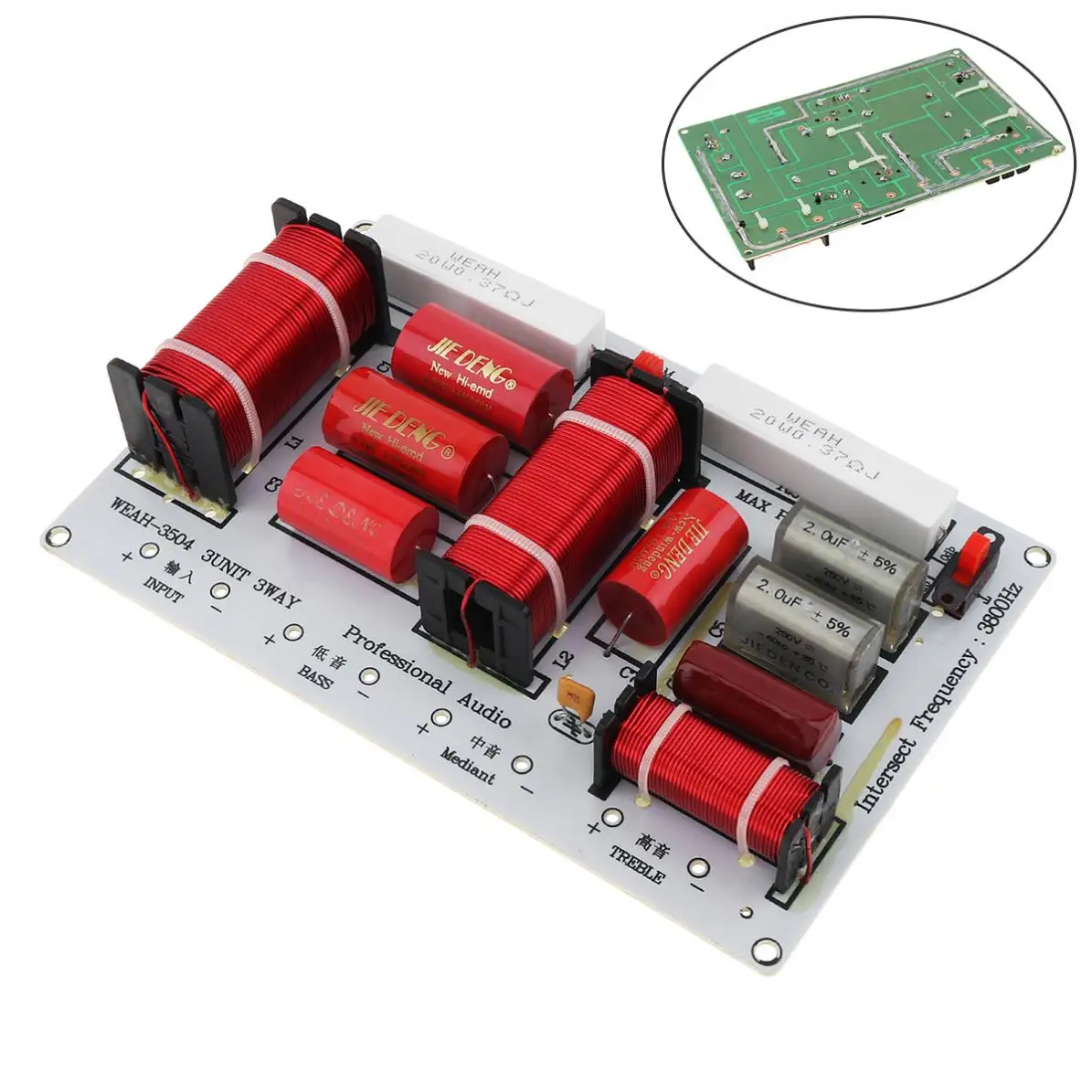 350 Вт 3 полосы высоких частот Средний бас динамик кроссовер с делителем частоты