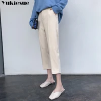 streetwear 2020 winter office wool womens suit pants female high waist harem pants capris for women trousers woman plus size