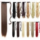 Накладные волосы DIFEI, длинные прямые волосы на клипсе 120 г, хвостик, шиньоны с заколками, синтетические волосы, хвостик, волосы для наращивания