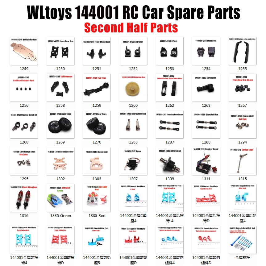 wltoys 144001 rc автомобильные запасные