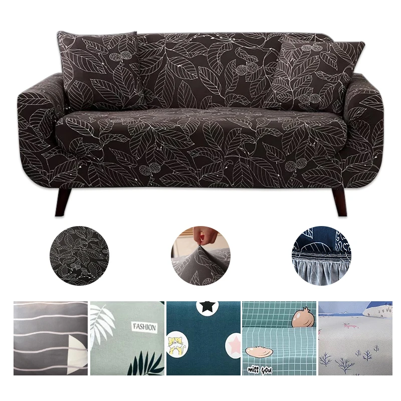 

Corner Sofa Covers for Living Room Stretchable Elastic Armchair Printing Slipcover Washable Sectional Home Furniture Decoration