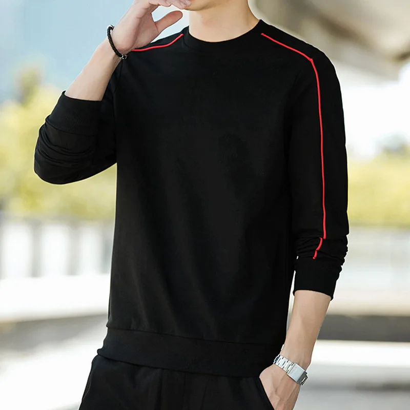 

Лидер продаж, Новинка весна-осень 2021, свитшот, мужской Молодежный топ с круглым вырезом и длинными рукавами, Повседневная модная мужская оде...