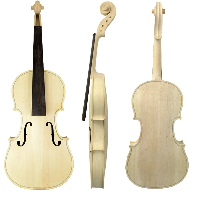 LOMMI Unfinished 1/8 1/4 1/2 3/4 4/4 Violin Handmade Violin Solid Violin Spruce Top Maple Back + Ebony Fingerboard Luthier Kit enlarge