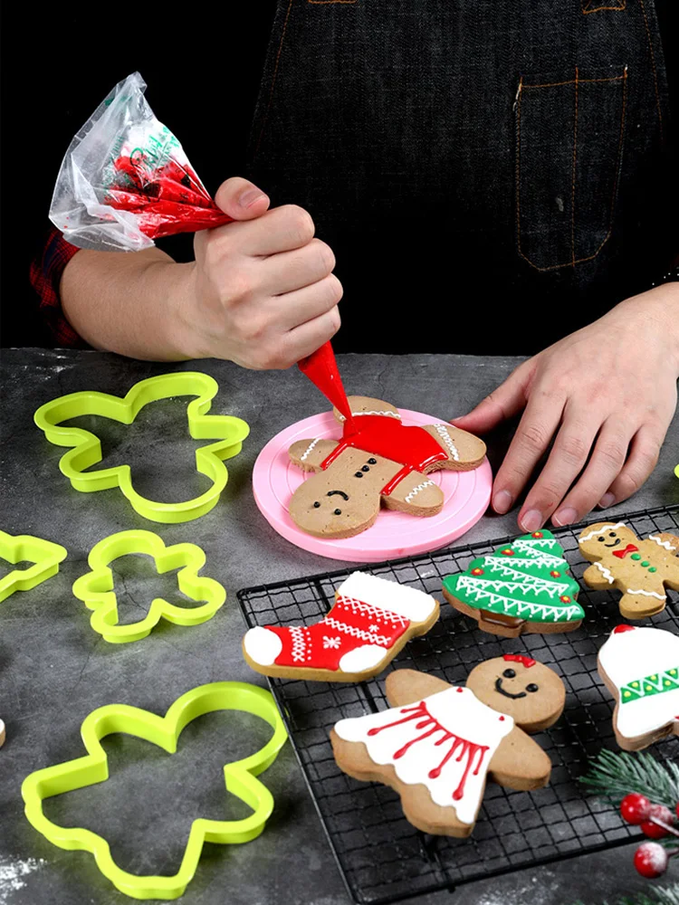 10 шт./компл. Рождественский формочки для печенья прессформы пластиковая лепешка