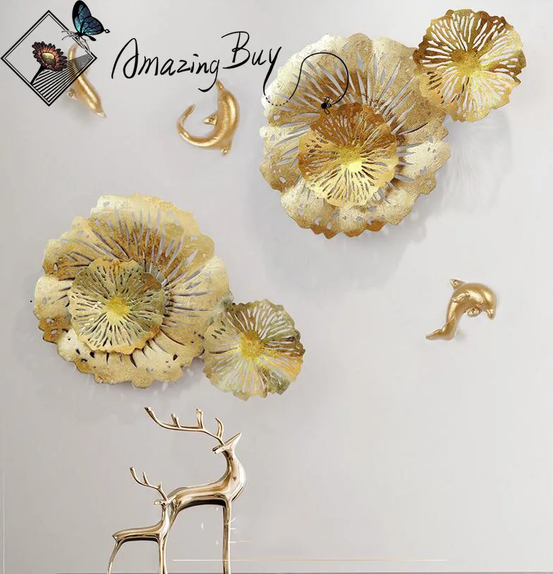 

Arts and Crafts Tie Yi Lotus Leaf Fish Wall Hanging Decoration Hotel KTV Wall Painting Decorative Living Room Wall Stickers
