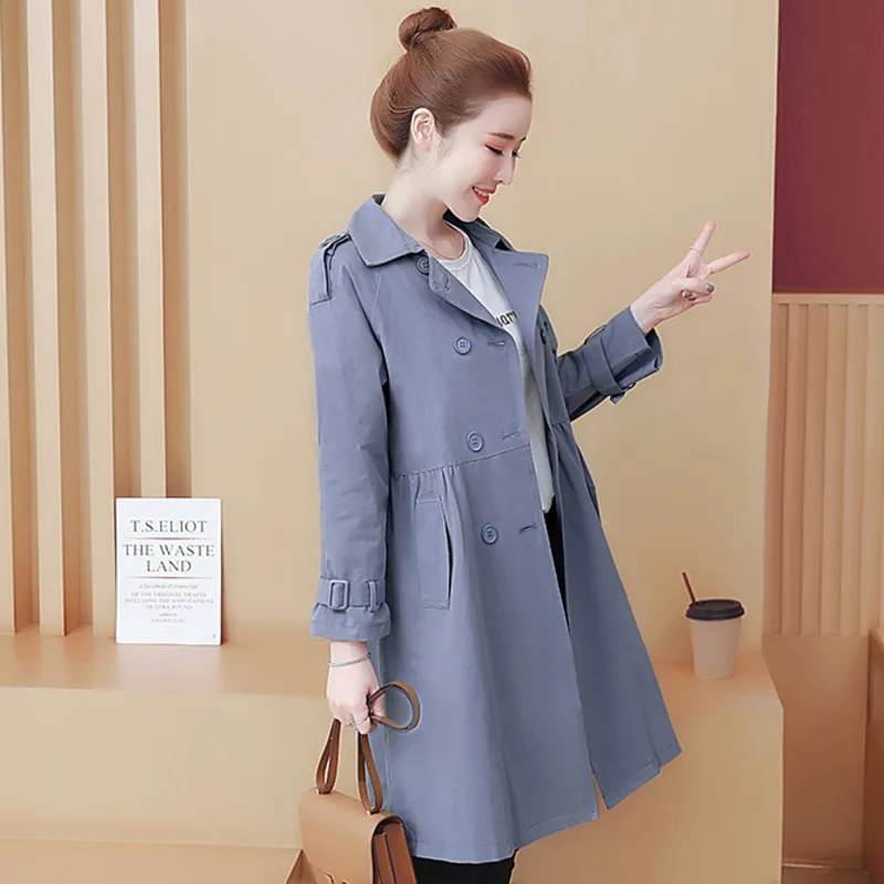 Корейское модное пальто для женщин двубортное женское элегантное офисное тонкий