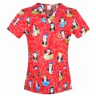 Женский Рождественский медицинский скраб-топ с v-образным вырезом, 100% хлопок, принт, скраб, униформа для медсестры, скраб-топ, s для женщин, XXS-5XL