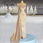 Роскошное женское платье, индивидуальное женское платье для свадьбы, Дубай, арабское атласное платье-Русалка для выпускного вечера