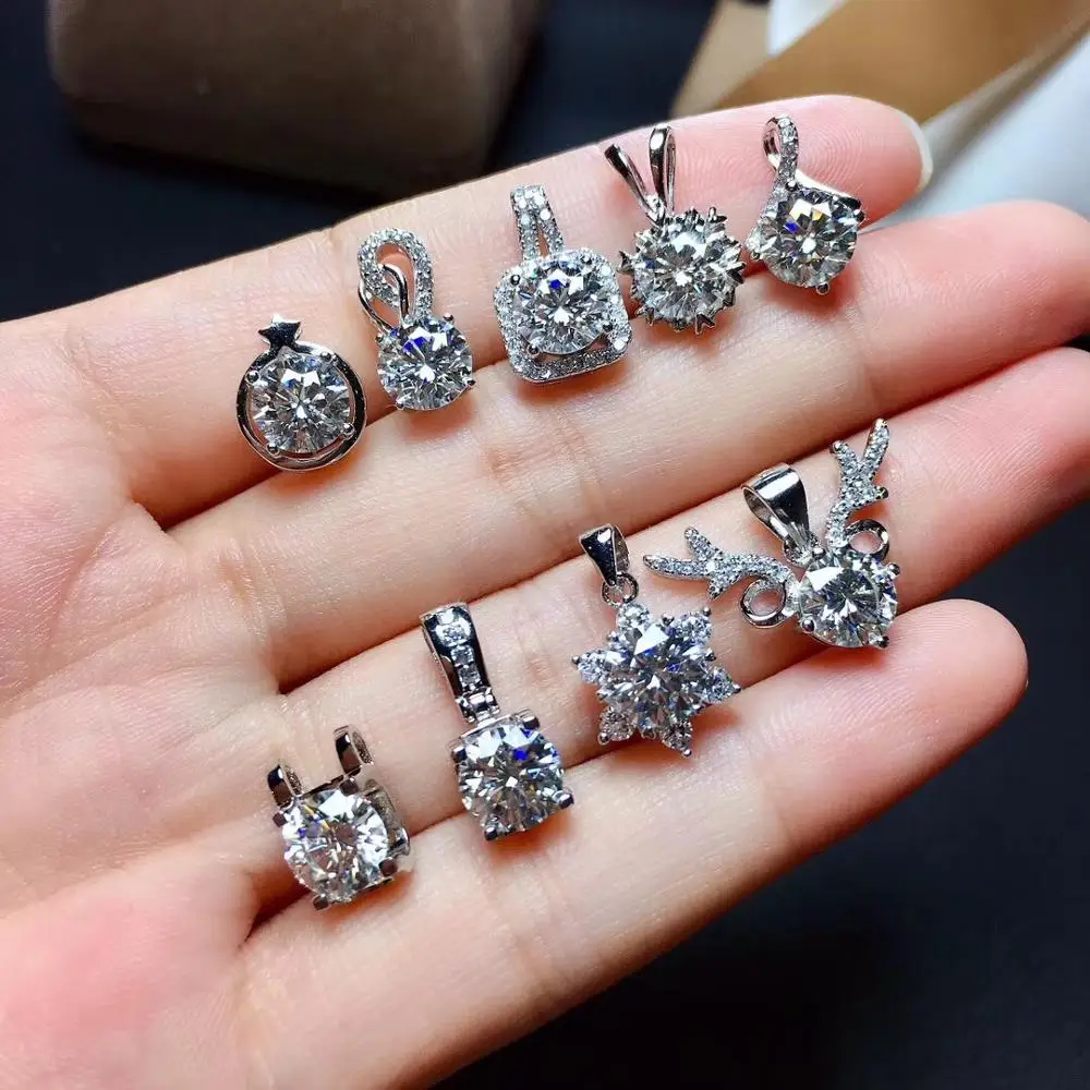 Ожерелье из муассанита драгоценный камень 1 карат серебра 925 пробы популярное