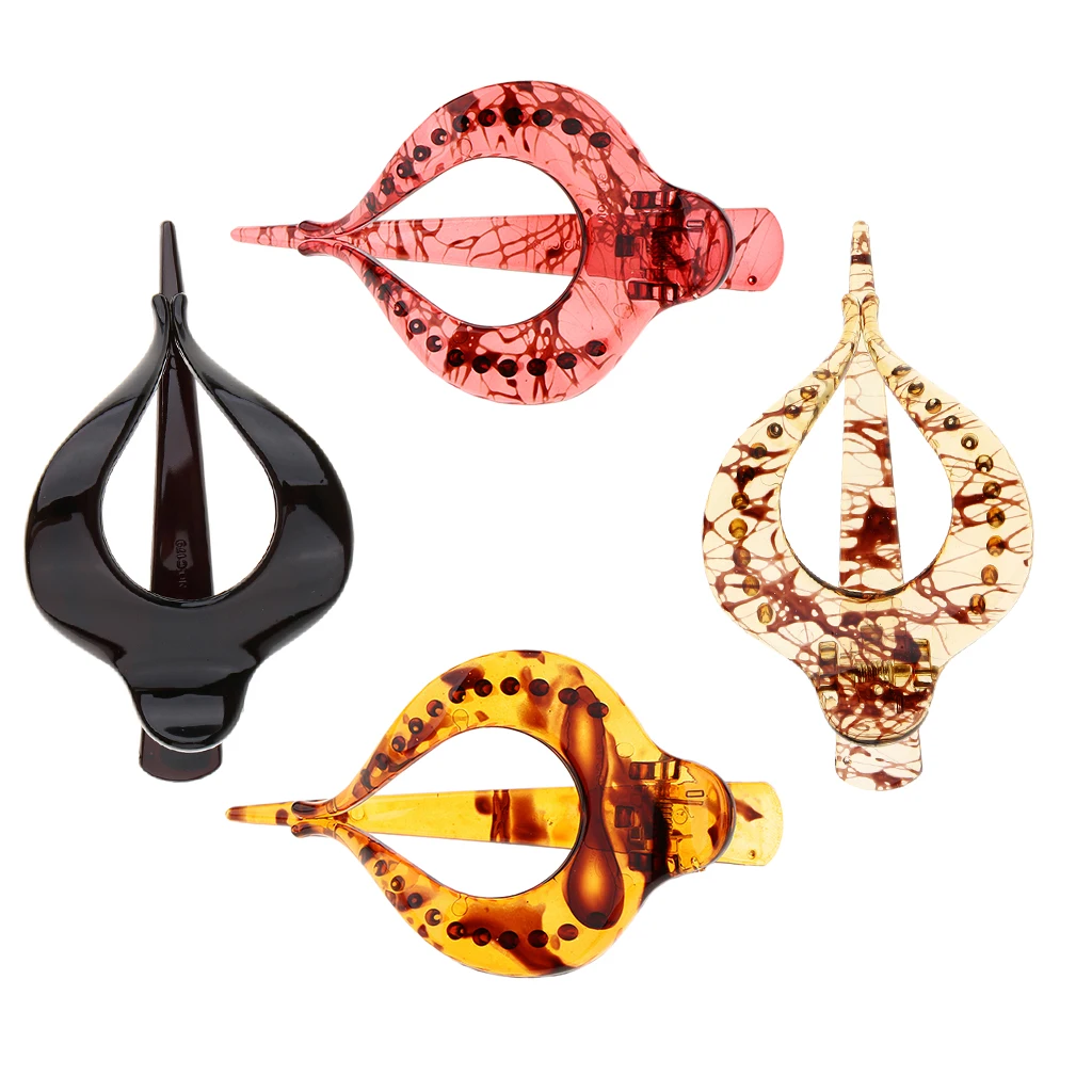 

4Pack Vintage Large Heart Acrylic Hair Claw Clamp for Thick Hair