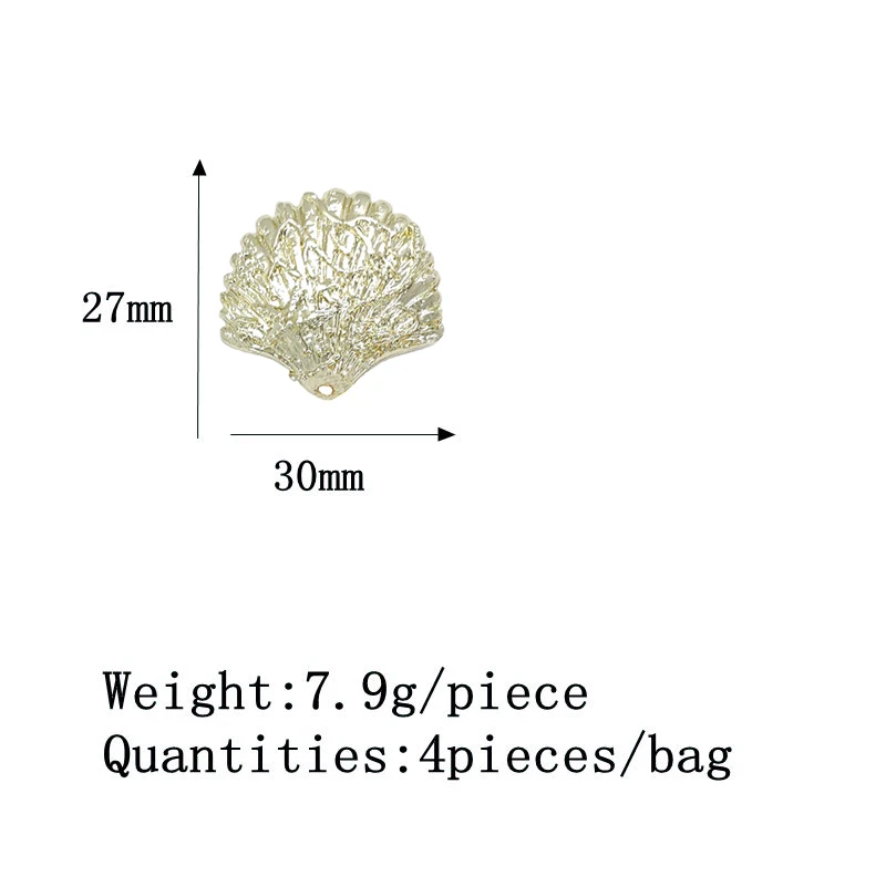 

New 27*30mm 4pieces/bag High Quality Zinc Alloy Scallops Tree Earring Base Connectors Linker for DIY Earring Jewelry Accessories