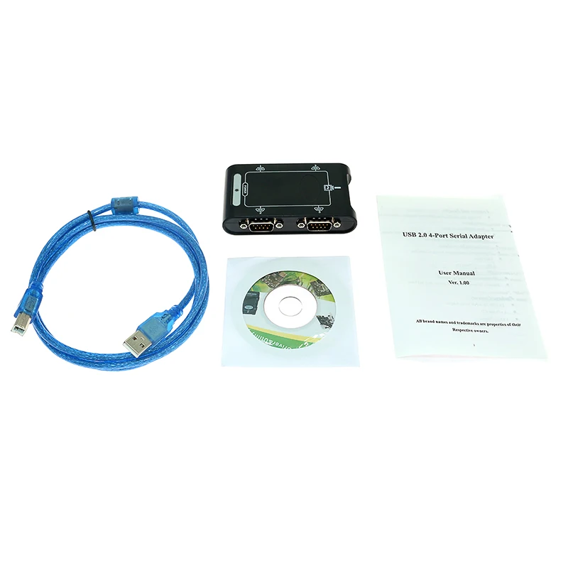 Оптовая продажа преобразователь USB 2 0 на 4 порта RS232 Serial DB9 COM адаптер концентратор