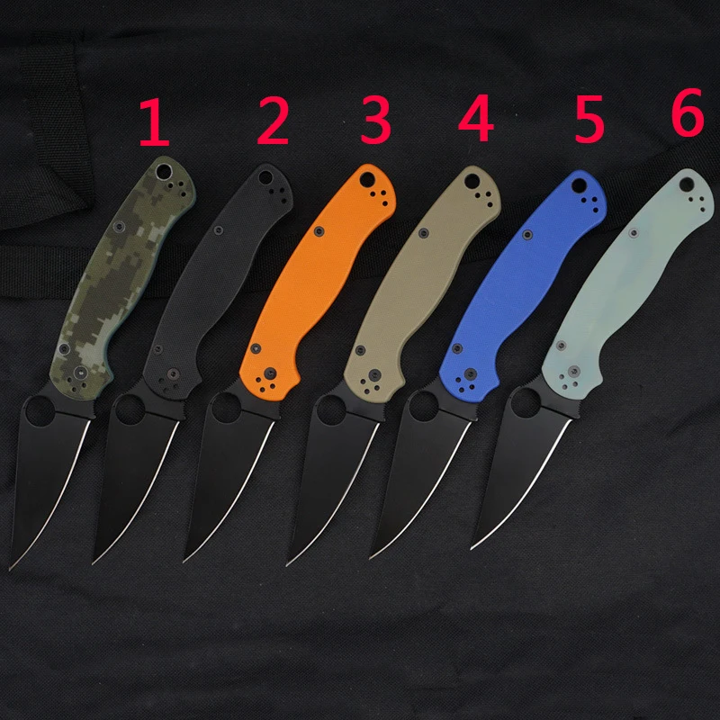 

440 Blade Material Folding Knife Multicolor handle Camping Survival Portable Self-defense Pocket Knives EDC Tool DJ82