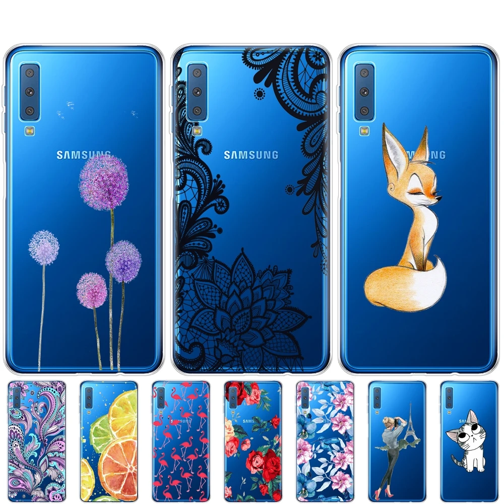 Чехлы для Samsung Galaxy A7 2018, силиконовый цветной чехол для телефона, защитный чехол для Samsung A7 2018, A750, A750F 6,0 дюйма