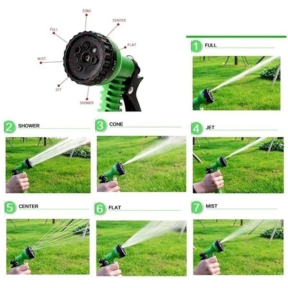 25 175FT сад расширяемый шланг гибкий для полива Пластик шланги трубы с распылителем