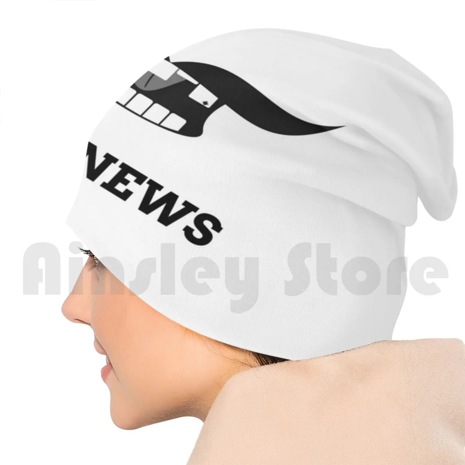 White Fake News Face Beanies Knit Hat Hip Hop Trump | Аксессуары для одежды