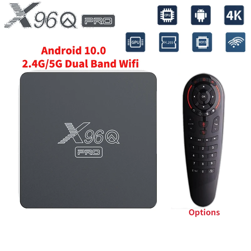 ТВ приставка X96Q Pro Smart на Android 10 2 4 ГГц/телефон Wi Fi телеприставка Allwinner H313 ГБ 16 4K