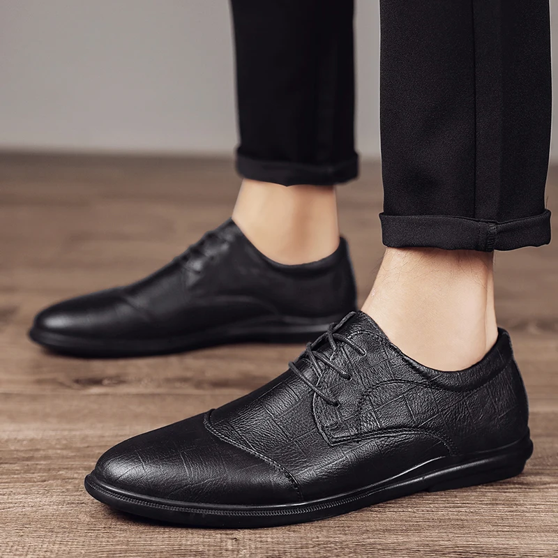 

CYYTL Fashion Men Dress Shoes Lace-up Business Shoes Men Wedding Shoes Comfortable Formal Male Loafers Calzado Hombre