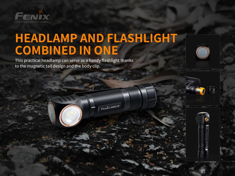 Многофункциональный перезаряжаемый Налобный фонарик Fenix HM61R с магнитной зарядкой от usb с аккумулятором 3500 мАч