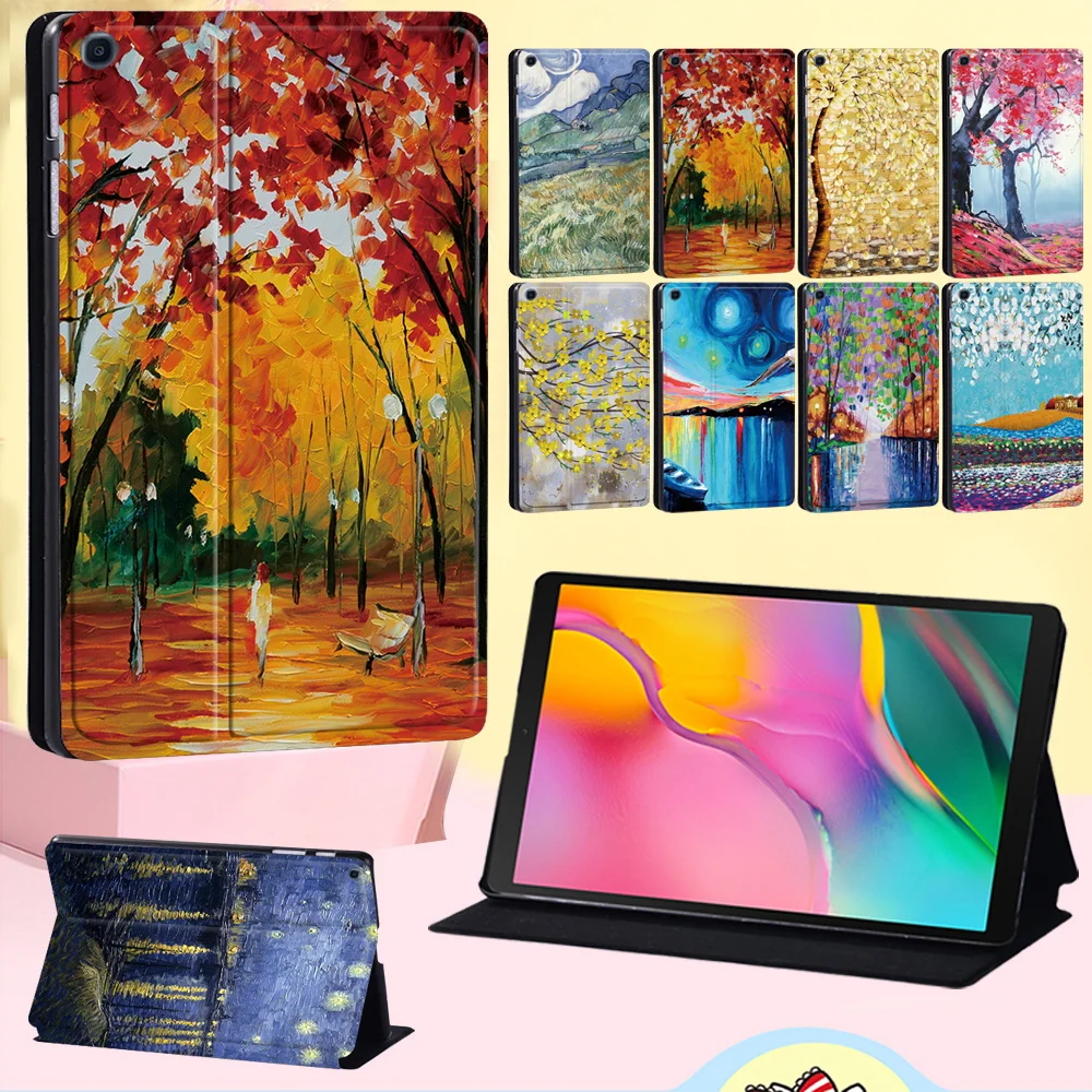 

Tablet Case for Samsung Galaxy Tab A 8.0"/9.7"/10.1"/10.5"/Tab S5e 10.5"/Tab S6 Lite 10.4" Painting Pattern Leather Cover Case