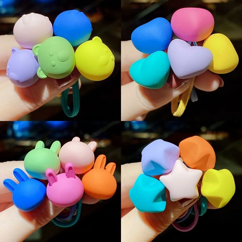 10 шт. Японские матовые бусины на резинке для волос для девочек в ярких цветах, аксессуары для хвоста.