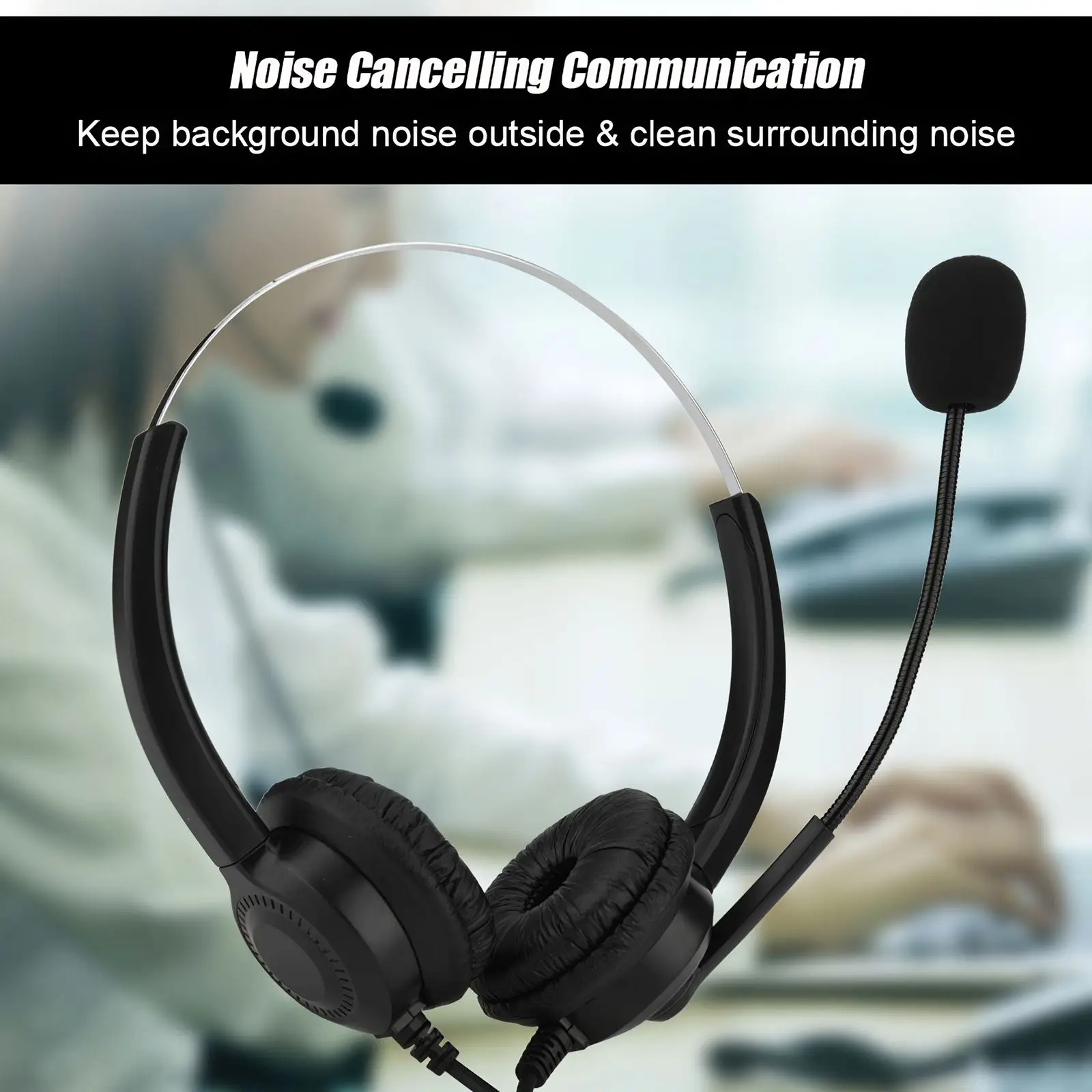 

USB Headset 360 Degrees Rotation Headset Wired Office Headset Call Center Headphone Protection Function For Office Laptop