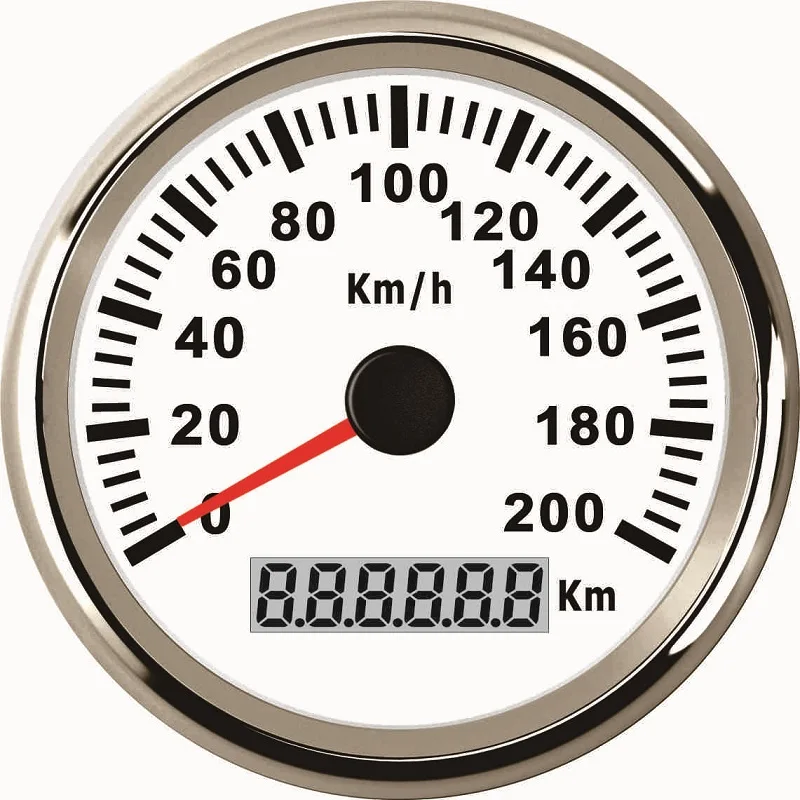 

Новинка, автомобильные датчики скорости 200 км/ч с GPS, 85 мм, GPS-датчик скорости, одометр, измерители скорости для мотоцикла 9-32 В с красной подсве...