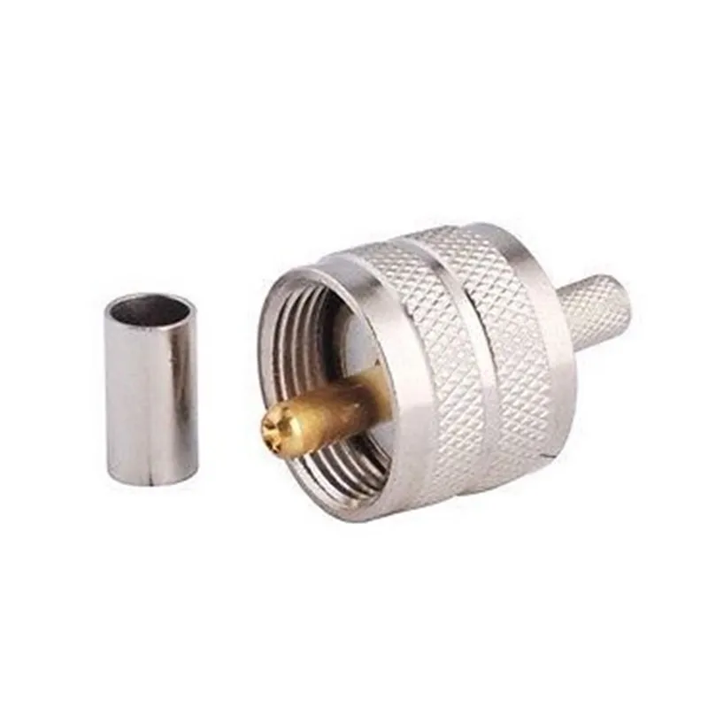 

2pcs UHF SL16-J3 Male Plug RC Connector Crimp For RG58 RG400 50-3 Cable