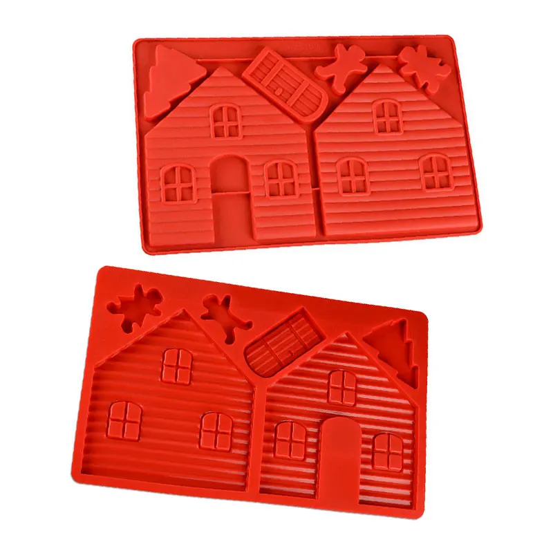 daisuhoom 1pcs diy christmas gingerbread house silicone cake baking mold for chocolate biscuit dessert bakeware decorating tools free global shipping