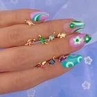 Серьги-гвоздики женские, с разноцветными кристаллами, украшения, подарки, аксессуары