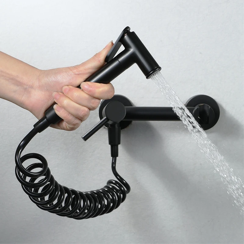 

Black Bidet Sprayer Bidet Shower Faucet Solid Brass Toilet Faucet Set