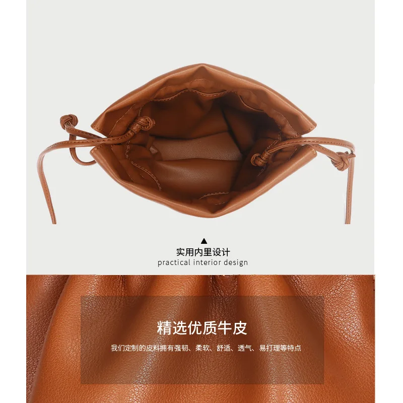 Женская сумка мешок через плечо из натуральной кожи от известного дизайнера