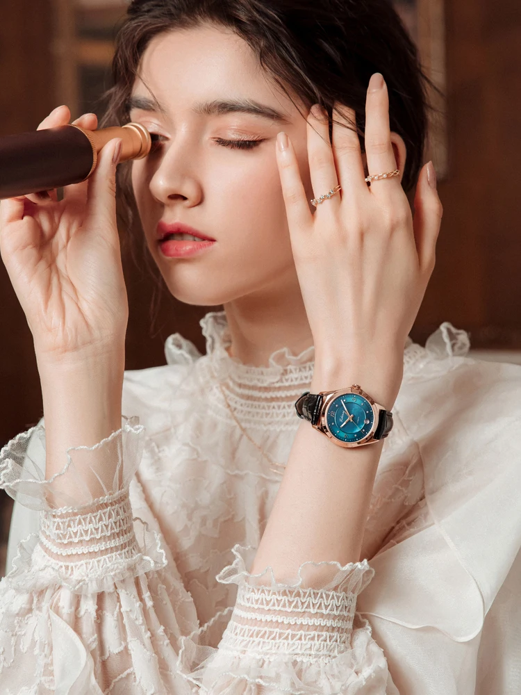 Lobinni Women Luxury Automatic Mechanical Watch Fashion Green Dial Watch For Women Top Brand Female Relogio Feminino enlarge