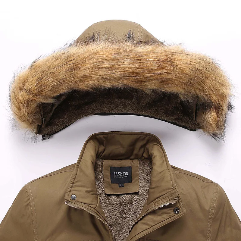 Мужские зимние куртки большого размера флисовые толстые теплые парки с