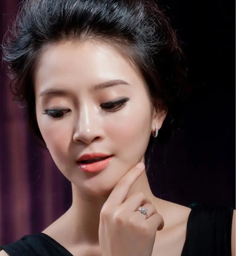 Женские серьги кольца с крючком свадебные ювелирные украшения E408 2021|sterling silver hoop