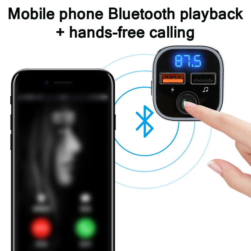 

Dual USB Car Charger Voltage Detection Car Colorful Atmosphere Light Charger Car Fm Mp3 Player With Breathing Light Universal