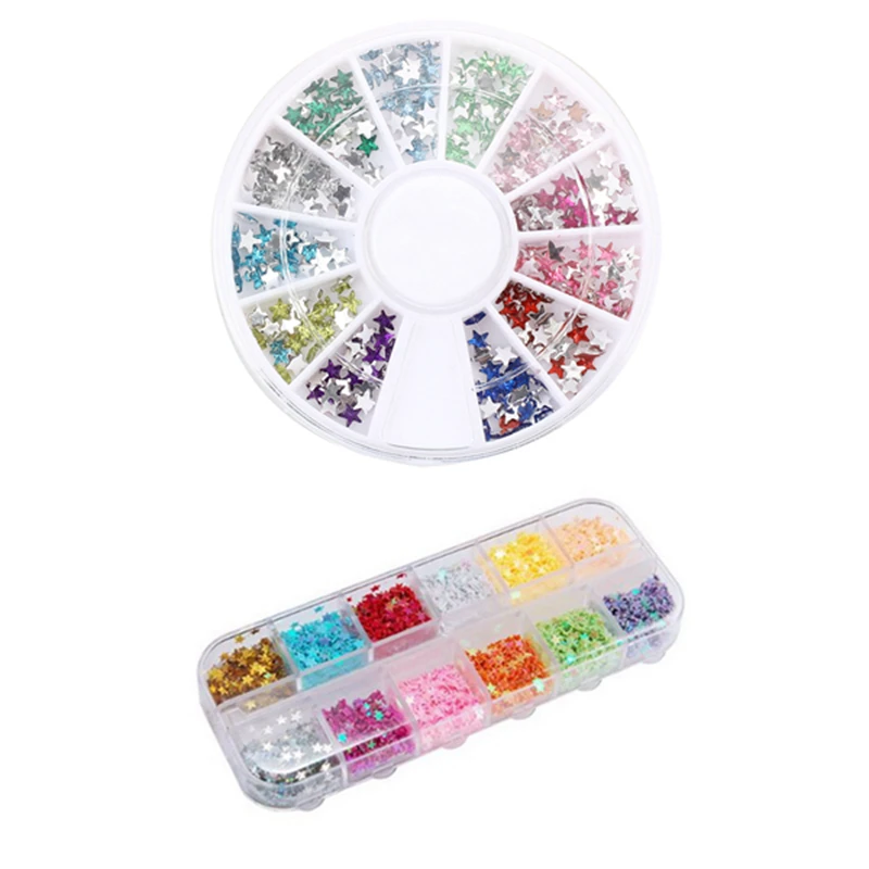 300 шт. 3 мм стразы в форме звезды блестки для ногтей колеса и 3000 12 видов практичные